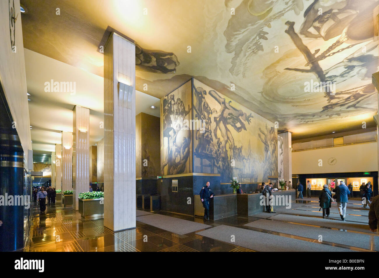 Lobby of the Rockefeller Center, Midtown Manhattan, New York City Stock Photo