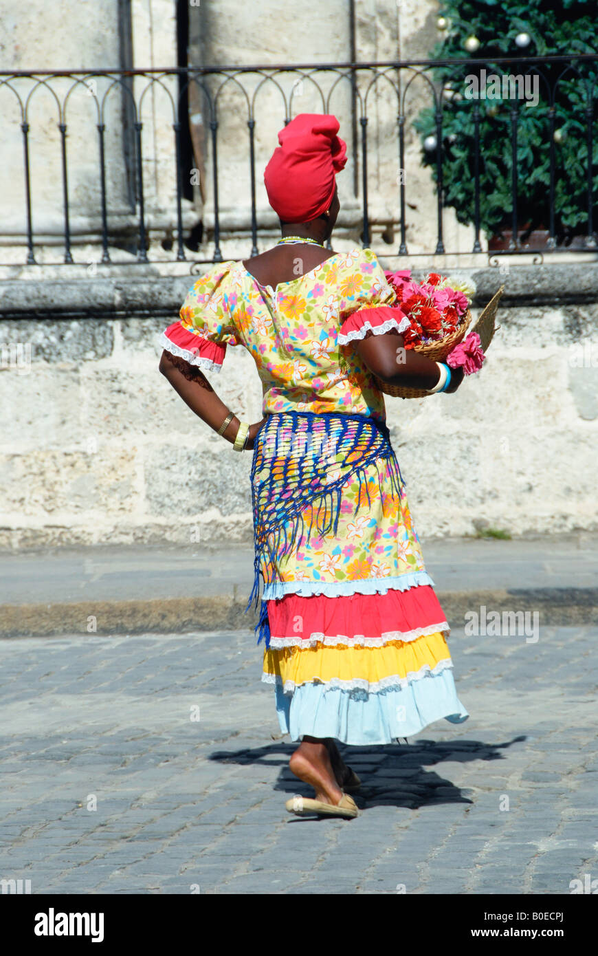 Woman dressed in traditional clothing Havana Cuba Stock Photo