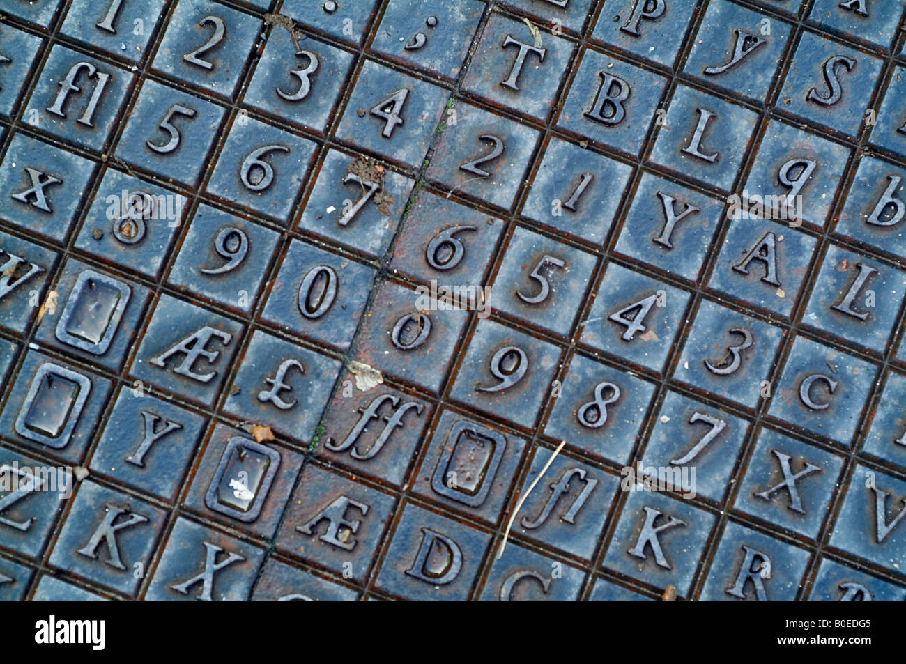 Cast iron letters and numbers flooring in norfolk england UK europe