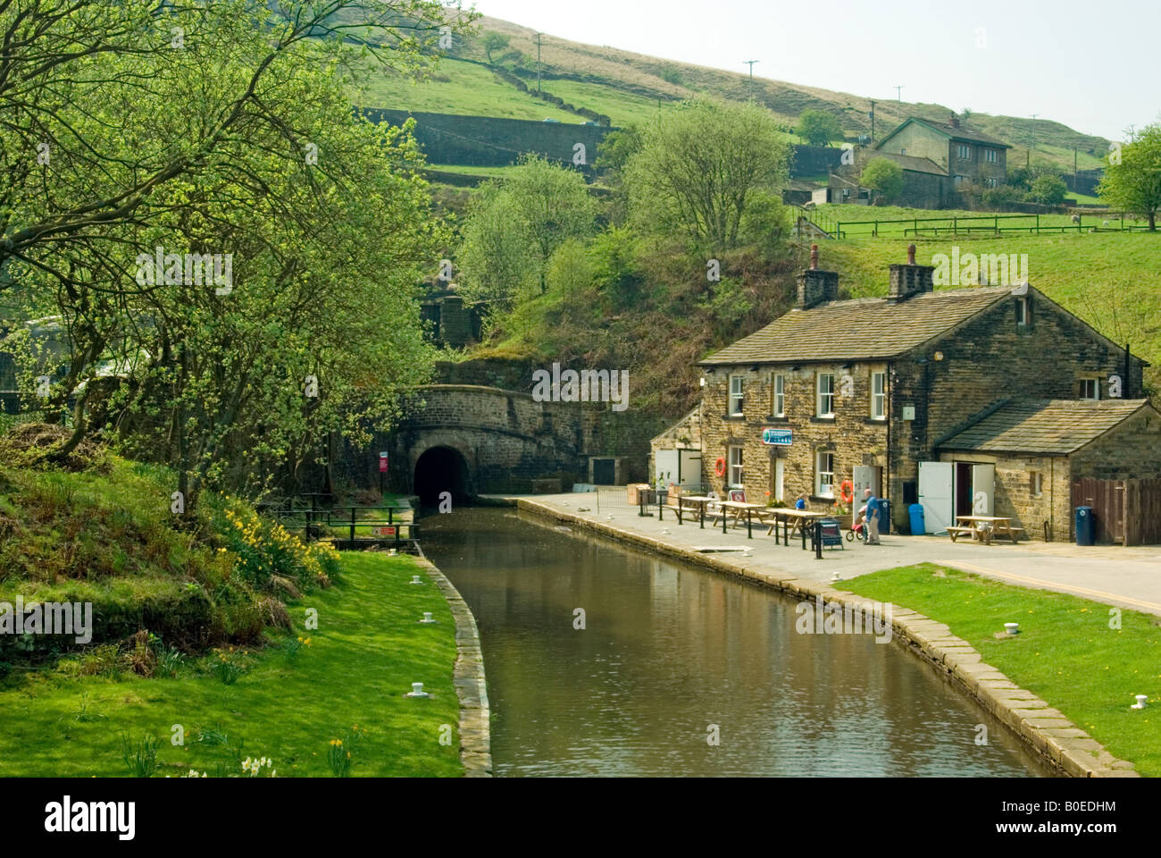 Standedge Tunnel Entrance and Huddersfield Narrow Canal, Marsden Stock Photo