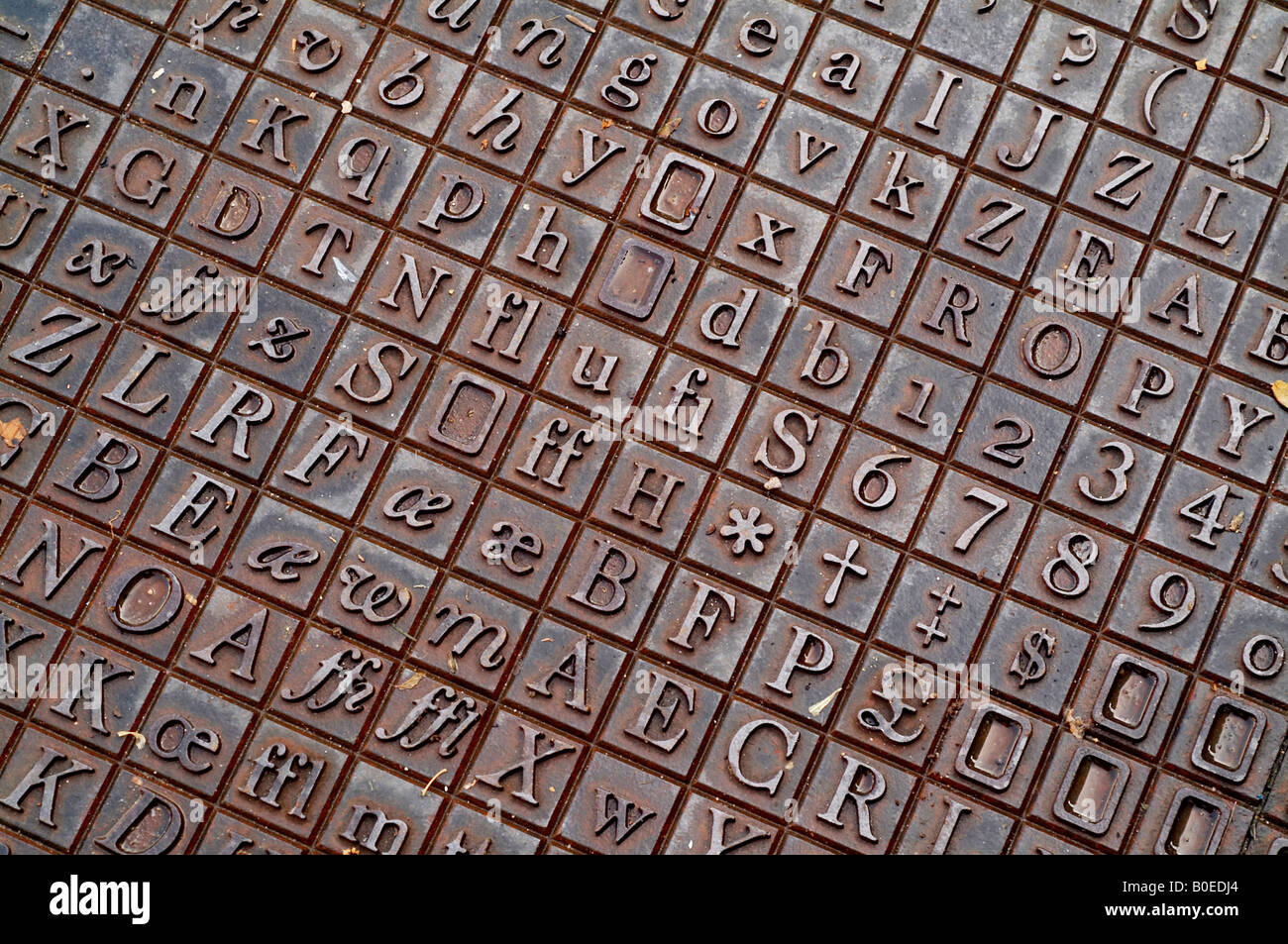 Cast iron letters and numbers flooring in norfolk england UK europe