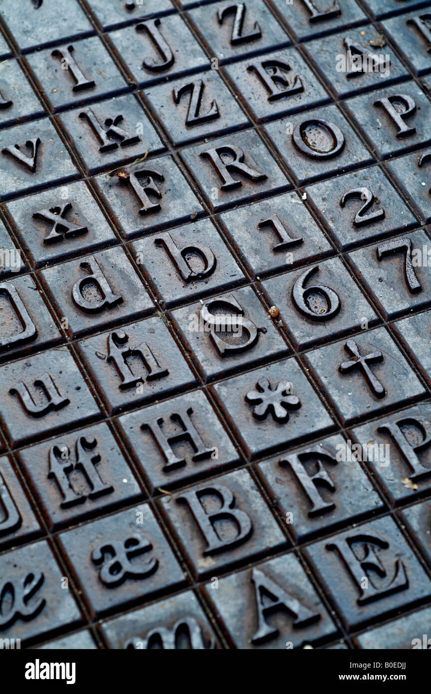 Cast iron letters and numbers flooring in norfolk england UK europe
