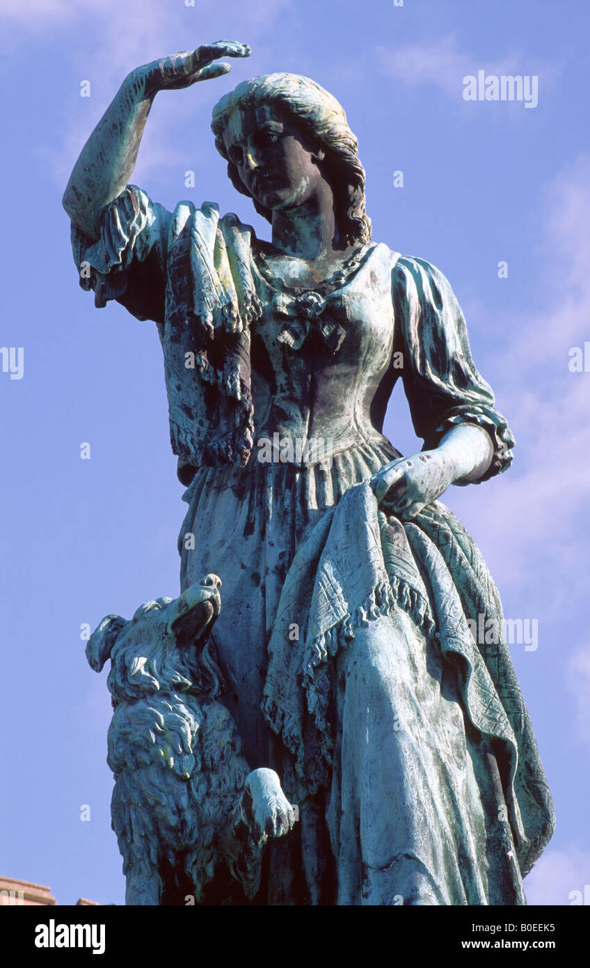 Statue of Flora MacDonald outside Inverness Castle, Inverness, Highland, Scotland, UK. Stock Photo