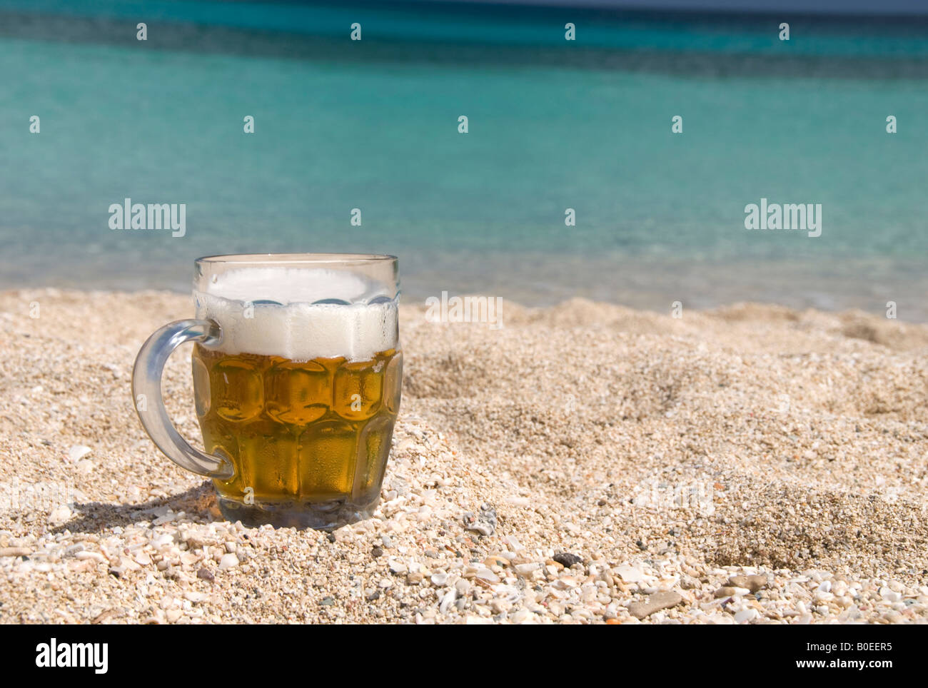 beer on the beach Stock Photo Alamy