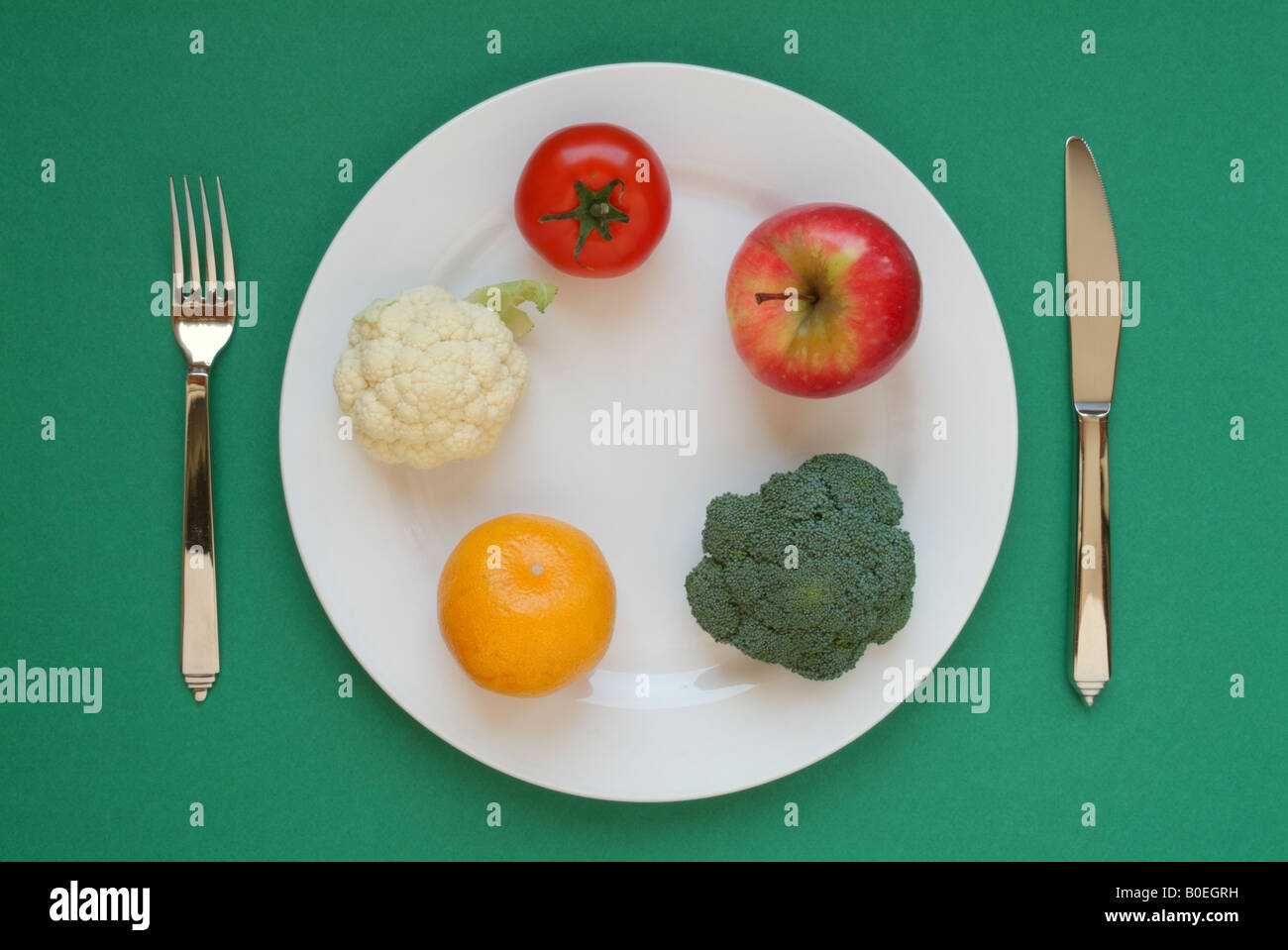 Eat five portions of fruit and vegetables a day Stock Photo