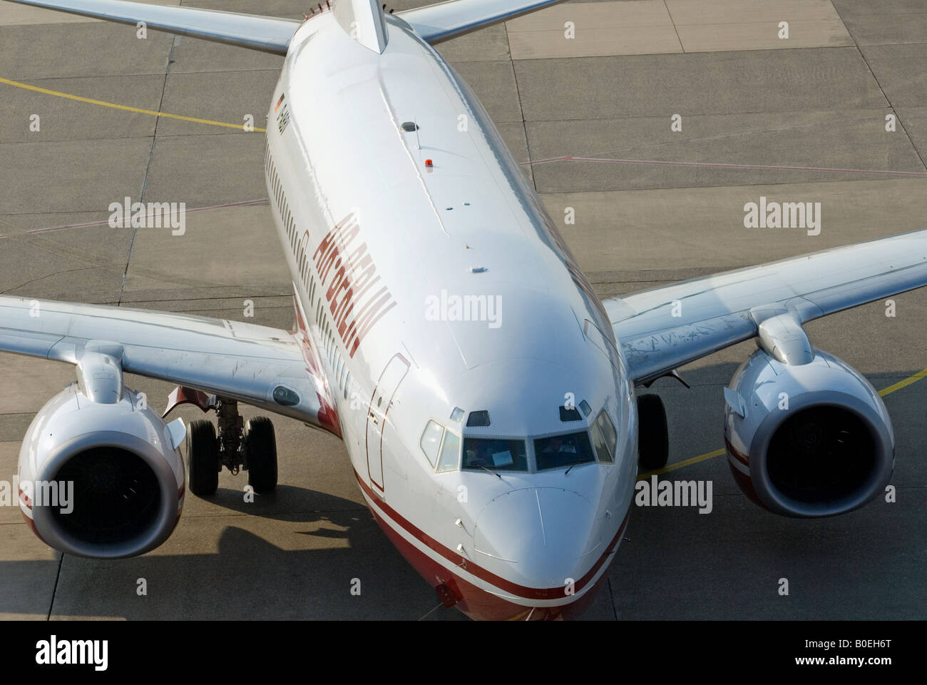 Air Berlin Boeing 737-700 passenger airliner, Dusseldorf International Airport, North Rhine Westphalia, Germany. Stock Photo