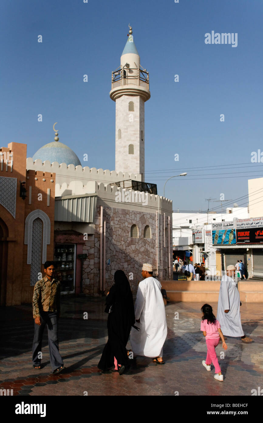 Oman Muscat city center Moschee muslim people Mutrat Souk Stock Photo