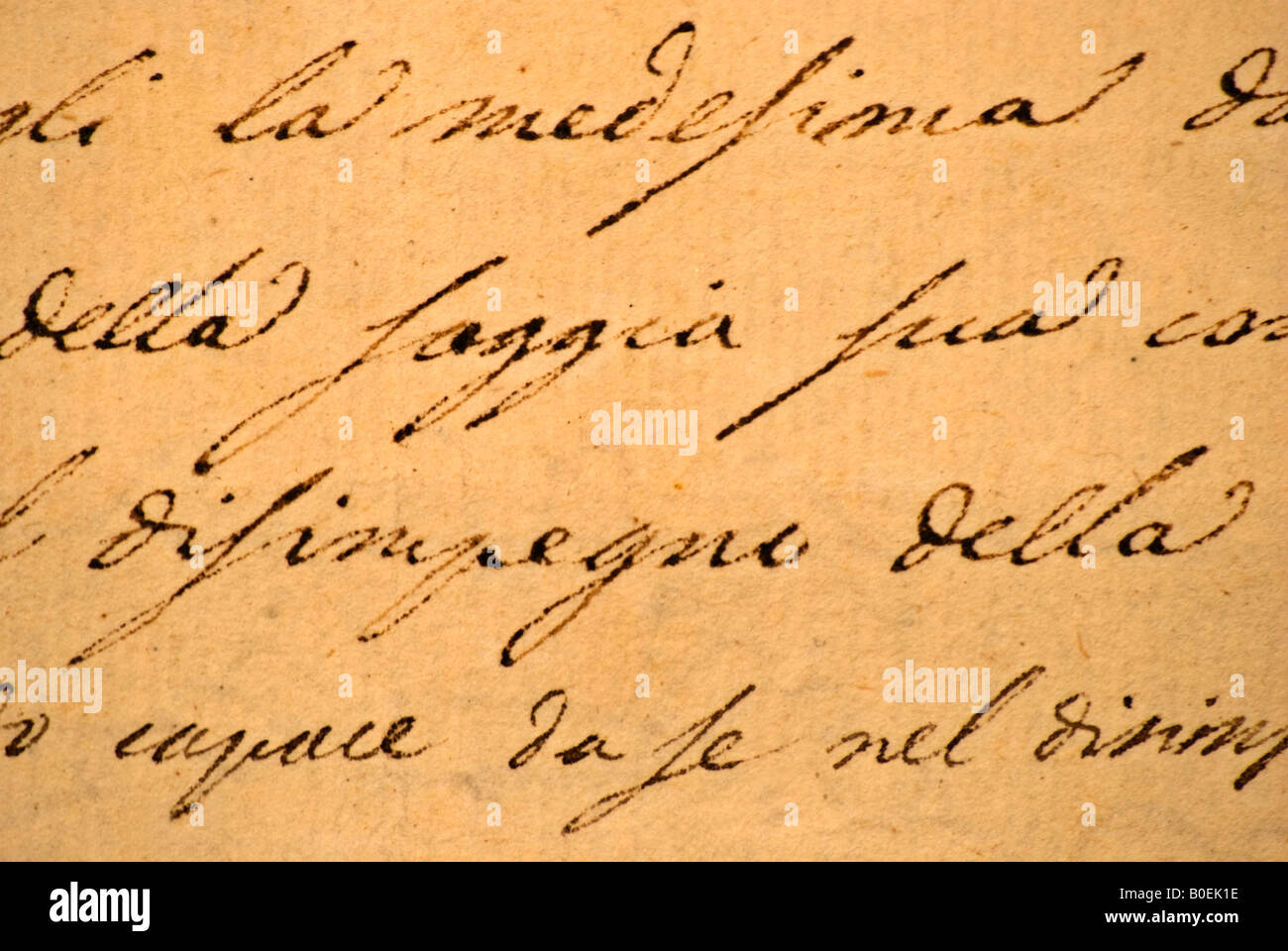 Close Up Of Italian Cursive Text On An Old Letter Handwritten Landscape 