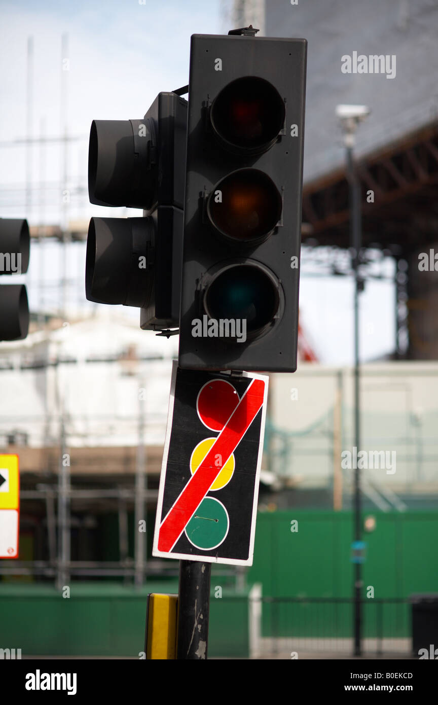 Broken faulty traffic light signals in London England UK Stock Photo