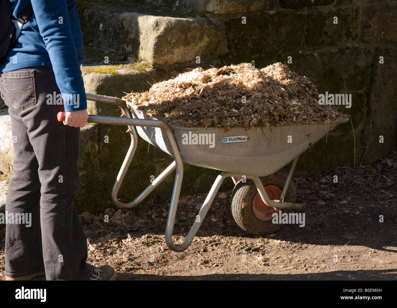 wheel barrow full of compost Stock Photo