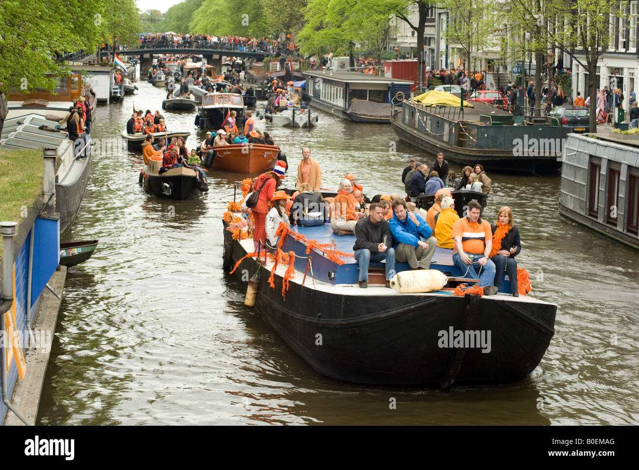 Queens day 30th April 2008 The annual Dutch national day Amsterdam Holland The Netherlands Stock Photo