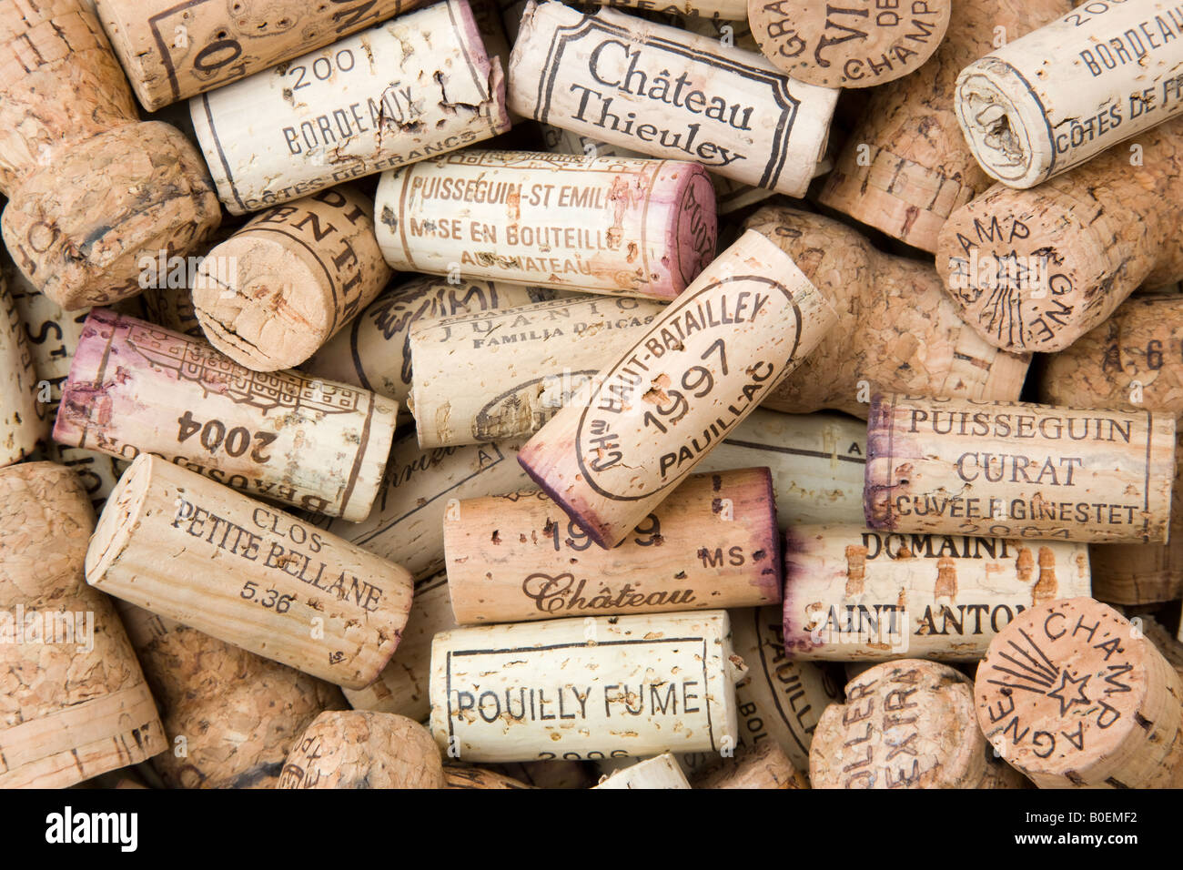 Wine bottle corks Stock Photo