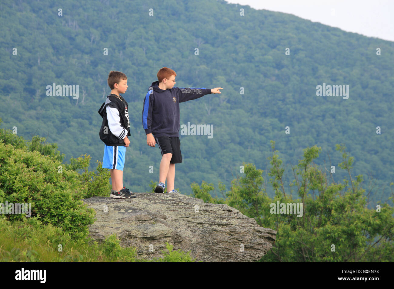 brother along the Appalachian trail Stock Photo Alamy
