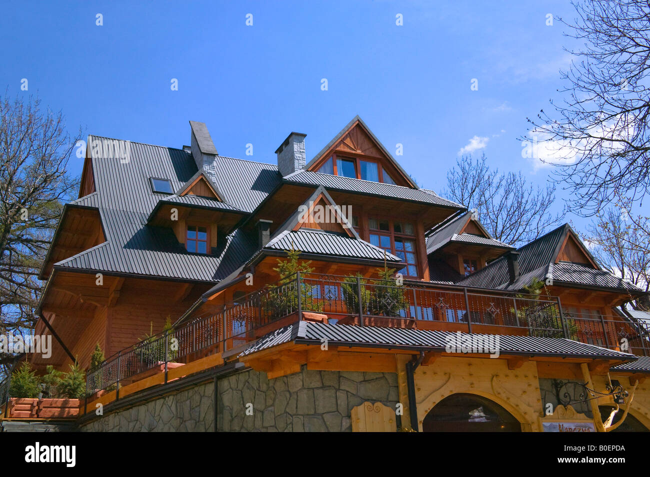 Historical houses in Zakopane Poland Stock Photo - Alamy