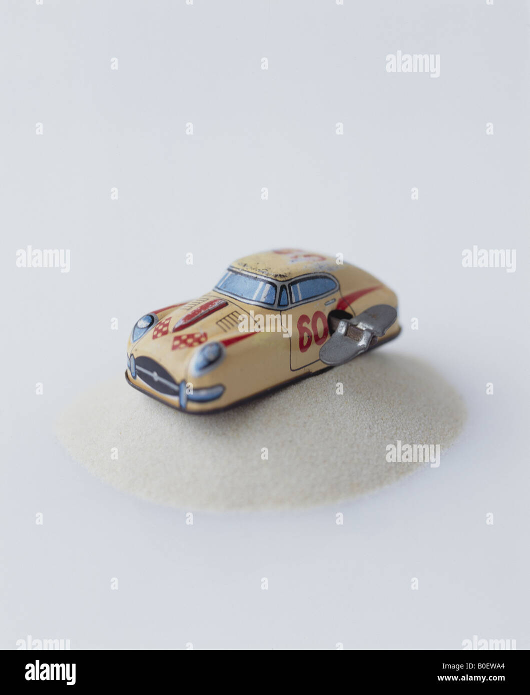 Clockwork Car On Sand Stock Photo Alamy