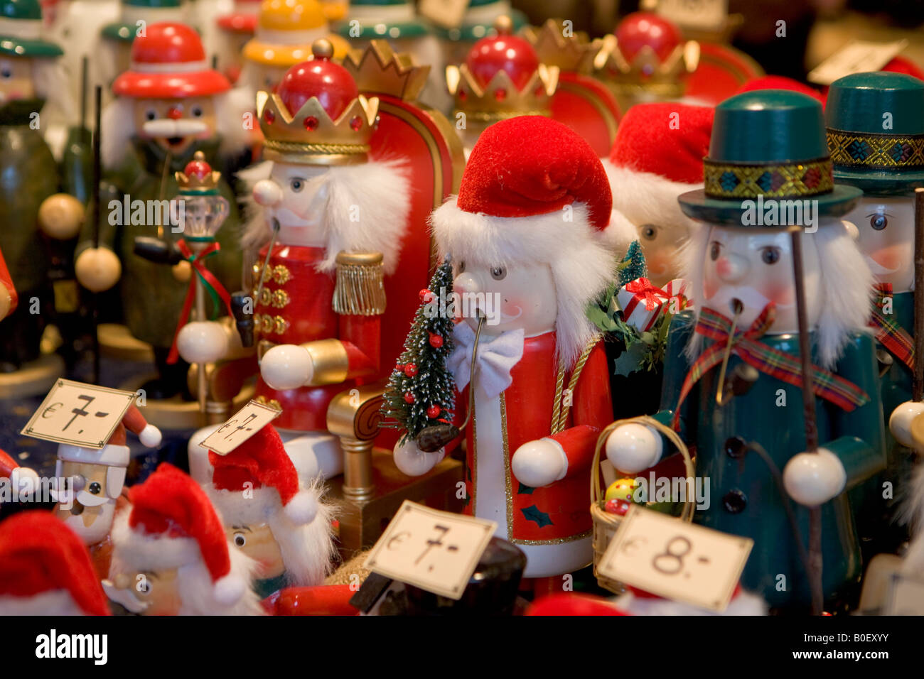 Smoking men ornaments on sale at a stall at the Christkindlmarkt ...