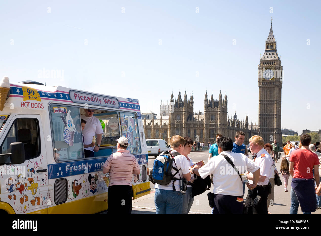 Ice cream van on Westminster bridge Stock Photo Alamy