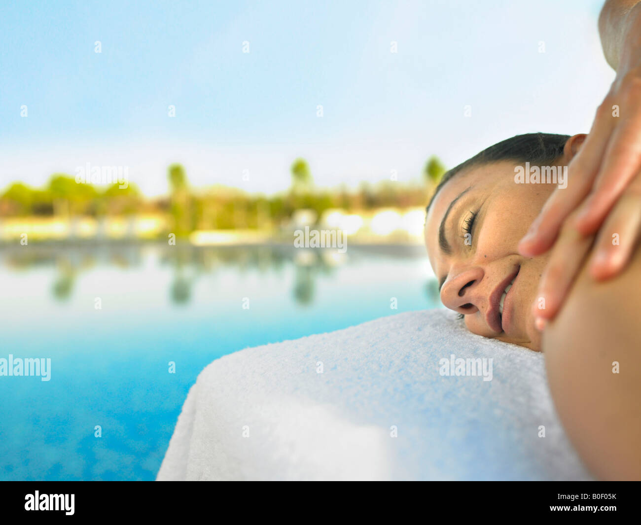 Woman receiving a luxury massage Stock Photo Alamy