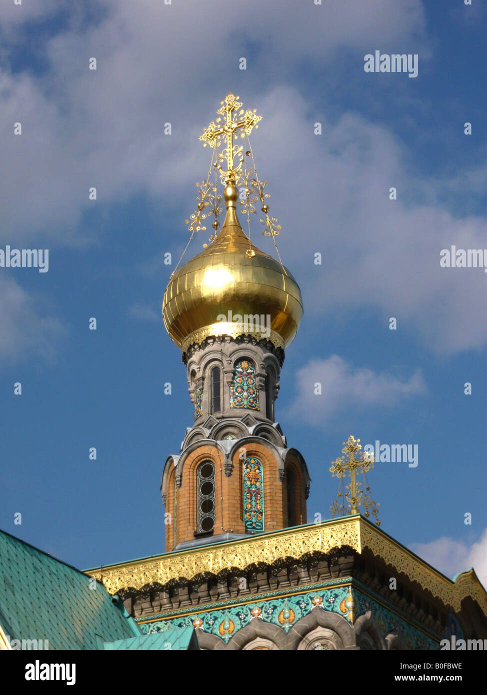 Details of the Russian chapel at Mathildenhoehe, Darmstadt Stock Photo