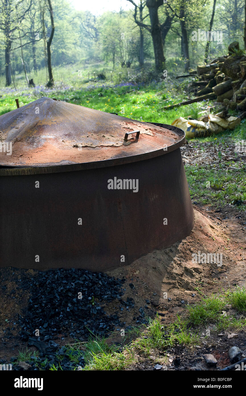 Charcoal retort / kiln at Westonbirt arboretum. Gloucestershire England