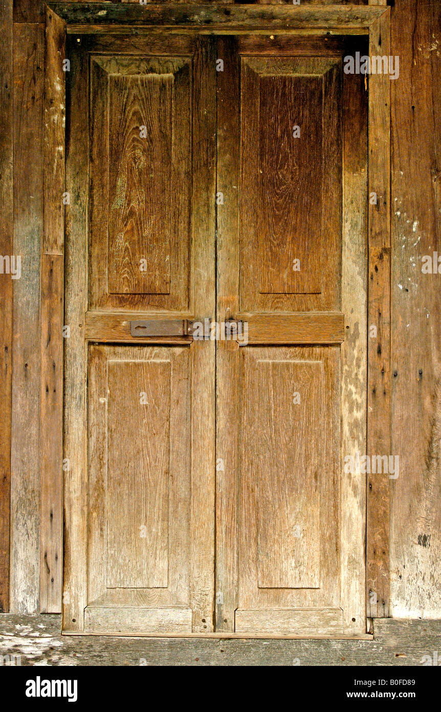 Teak doors Thailand Stock Photo Alamy