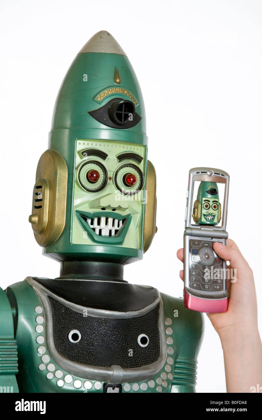A toy robot from the 1960's taken using camera phone Photo - Alamy