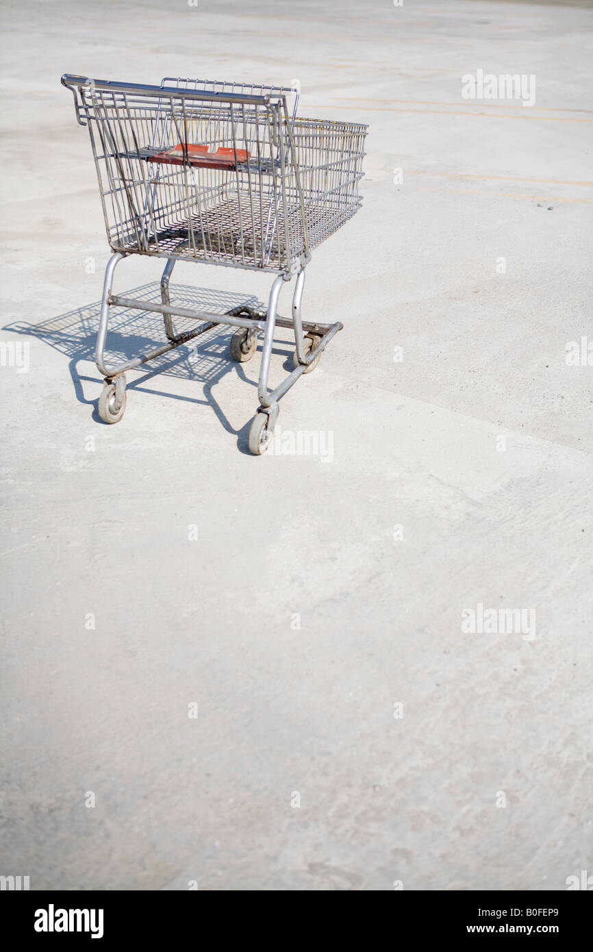 Shopping Cart in Parking Lot Stock Photo Alamy
