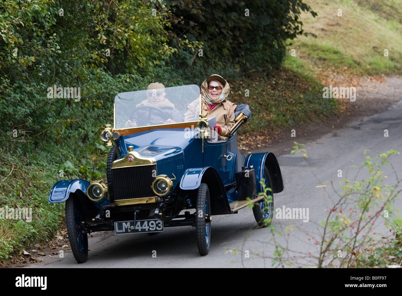 Vintage Standard car made in Coventry on a Veteran Car Club rally around Oxfordshire United Kingdom Stock Photo