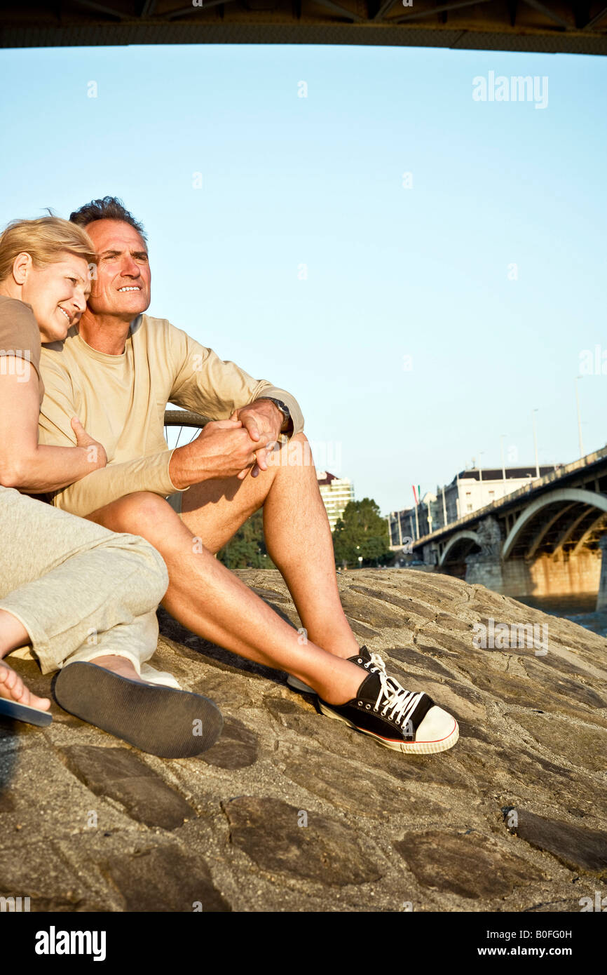 Adult active couple riverside hi-res stock photography and images - Alamy