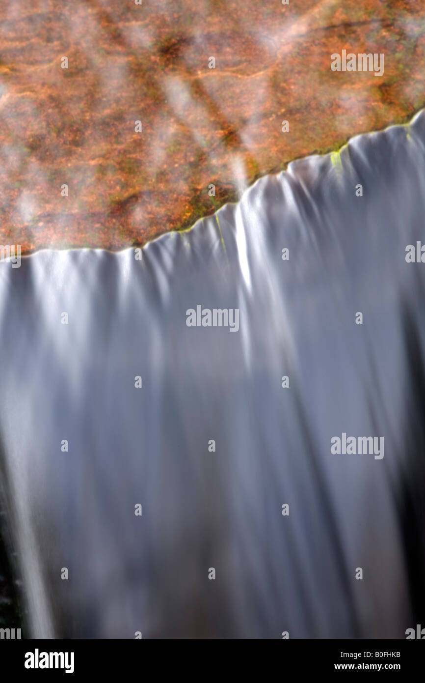 Waterfall detail in an upland stream in Coverdale North Yorkshire Stock Photo