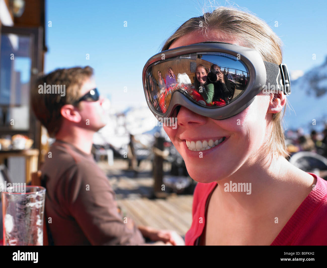 Young woman in goggles Stock Photo