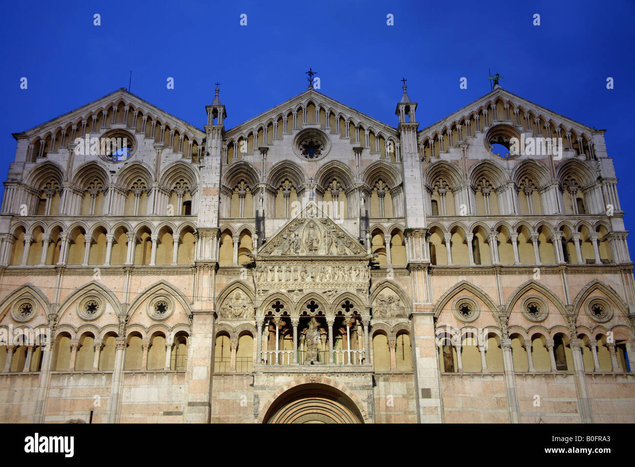 Facade of San Giorgio cathedral, Ferrara, Italy Stock Photo