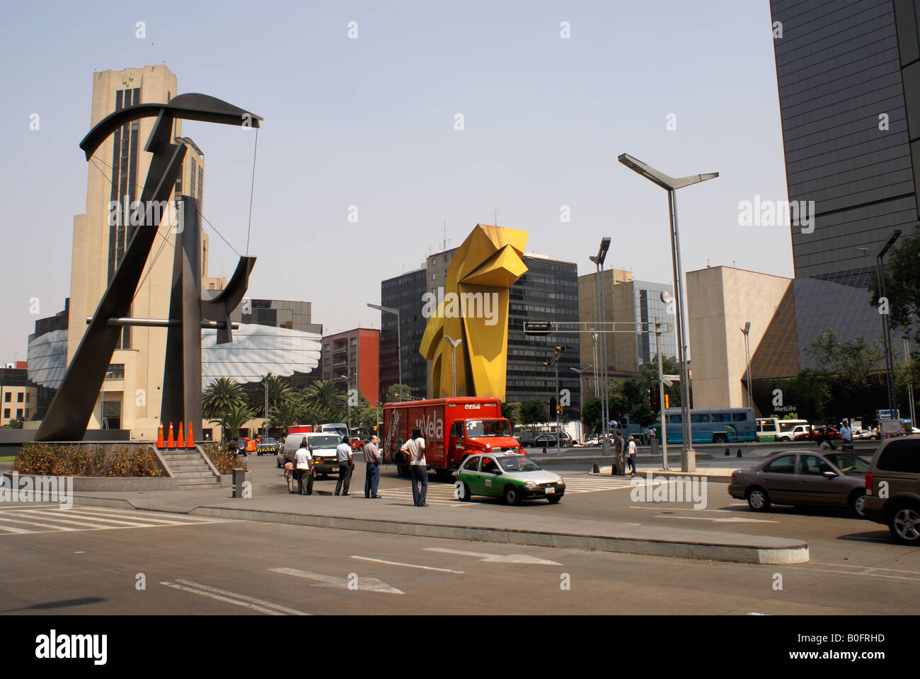 Avenida Insurgentes avenue and the Paseo de la Reforma, Mexico City Stock Photo