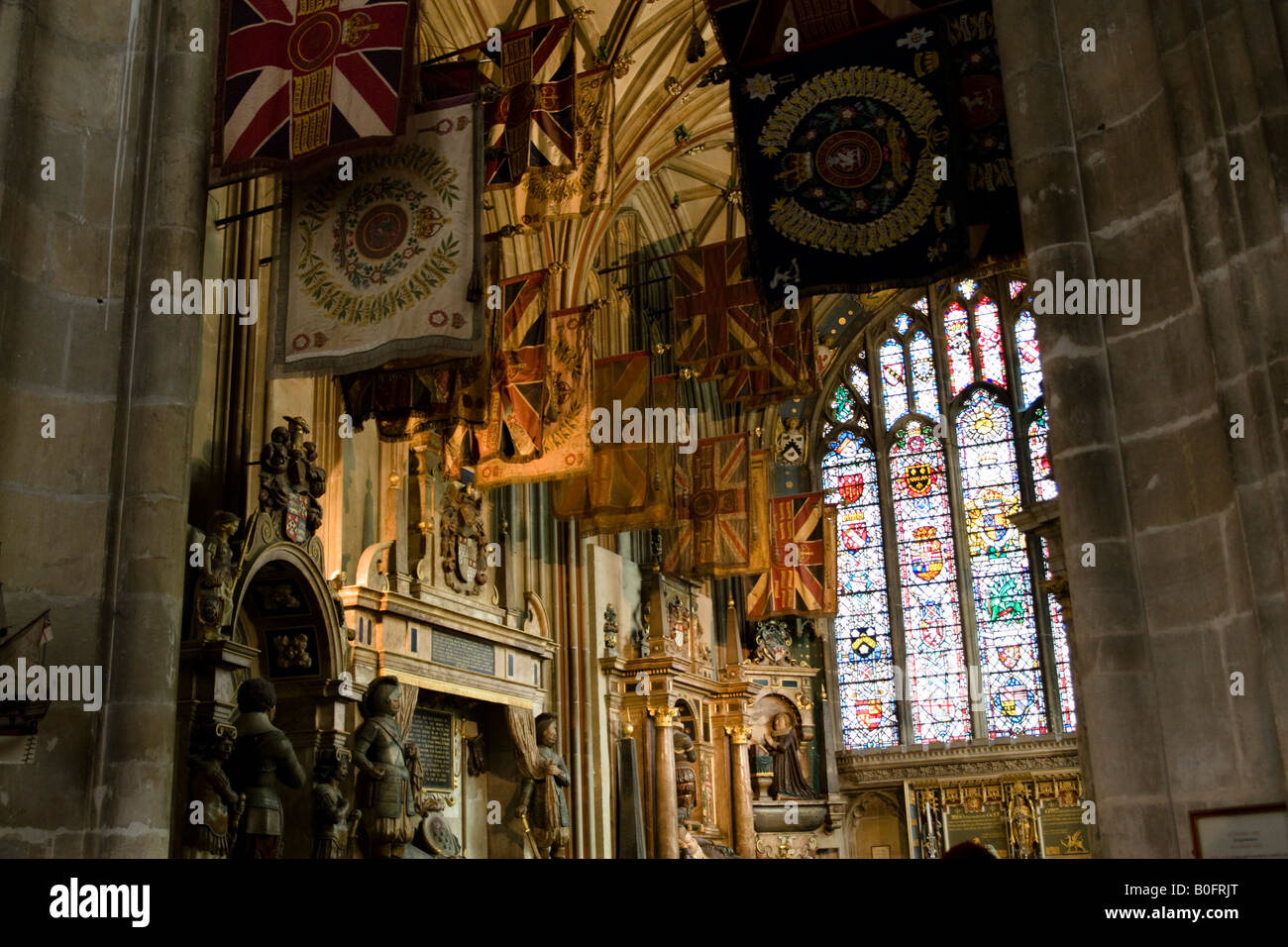 Battle Honours laid up in Canterbury Cathedral Canterbury Kent England Great Britain Stock Photo