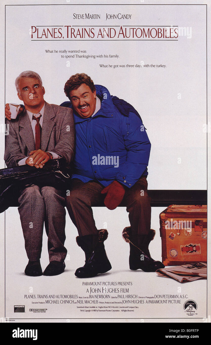 PLANES, TRAINS AND AUTOMOBILES Poster for 1987 UIP/Paramount film with