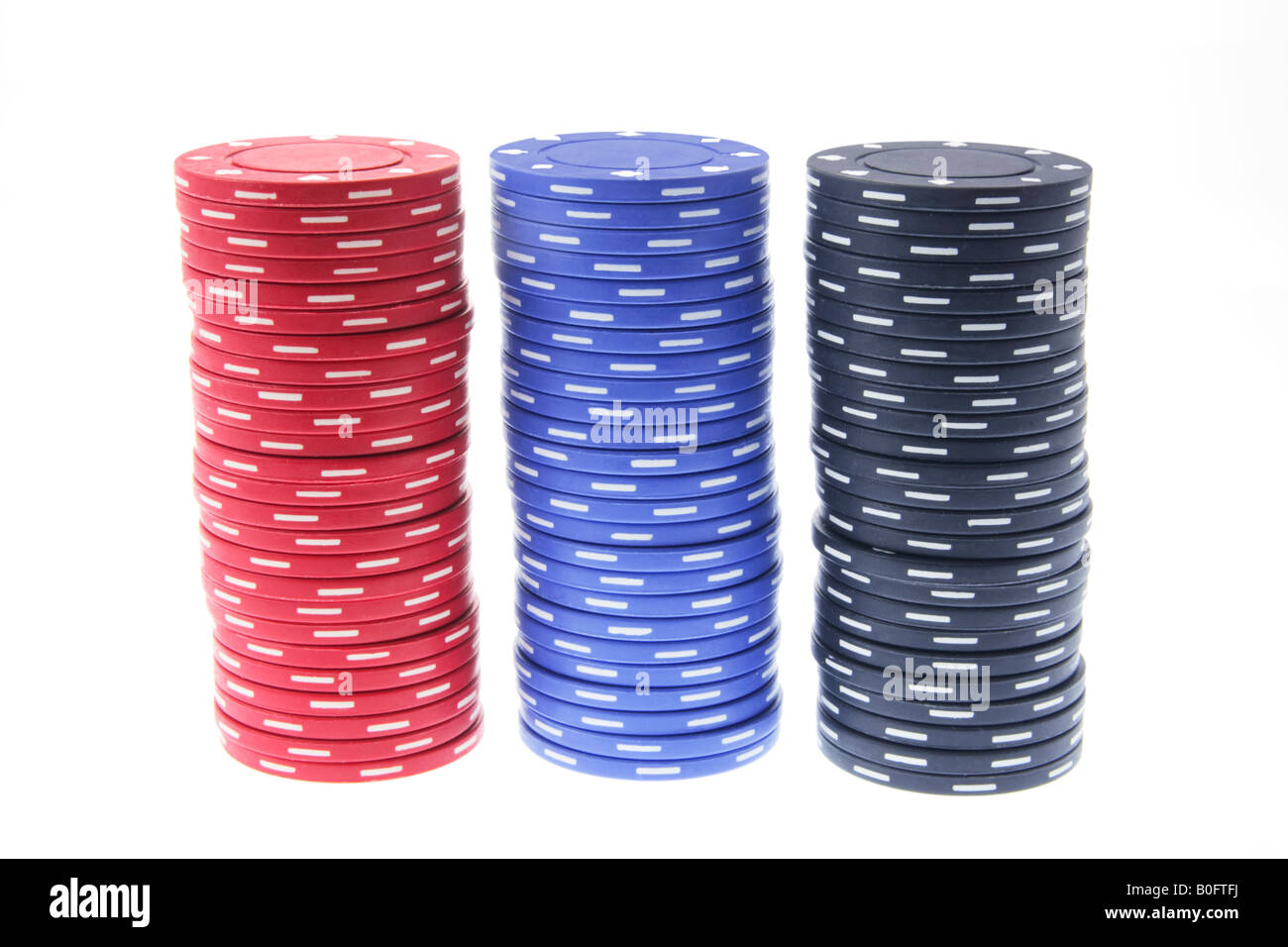 Stacks of Poker Chips Stock Photo