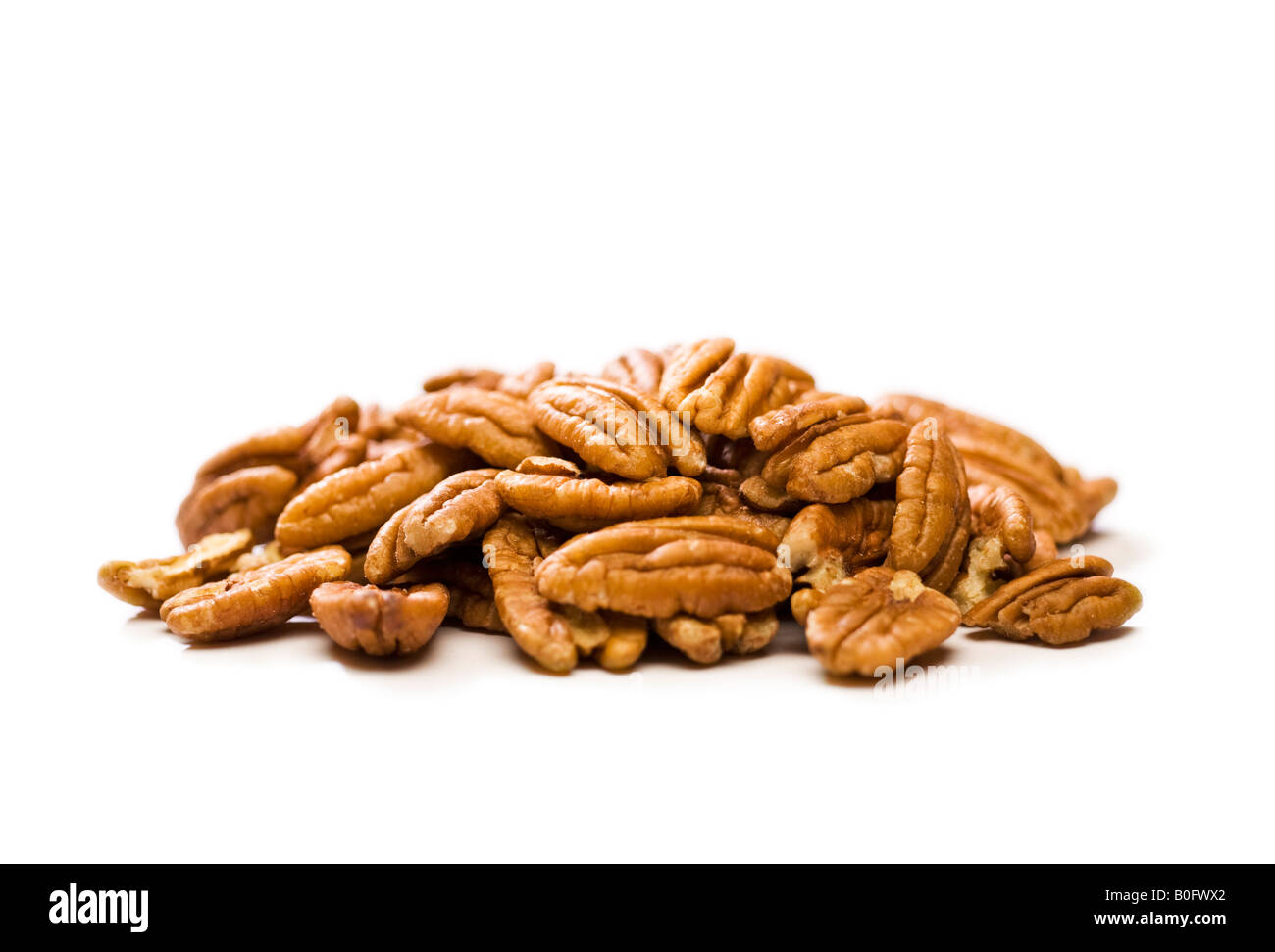 Pile of Pecan nut kernels Stock Photo