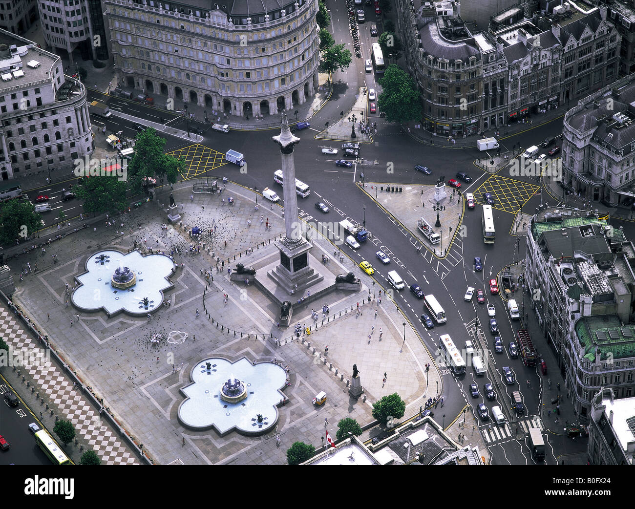 Aerial view of Trafalgar Square London England Stock Photo Alamy