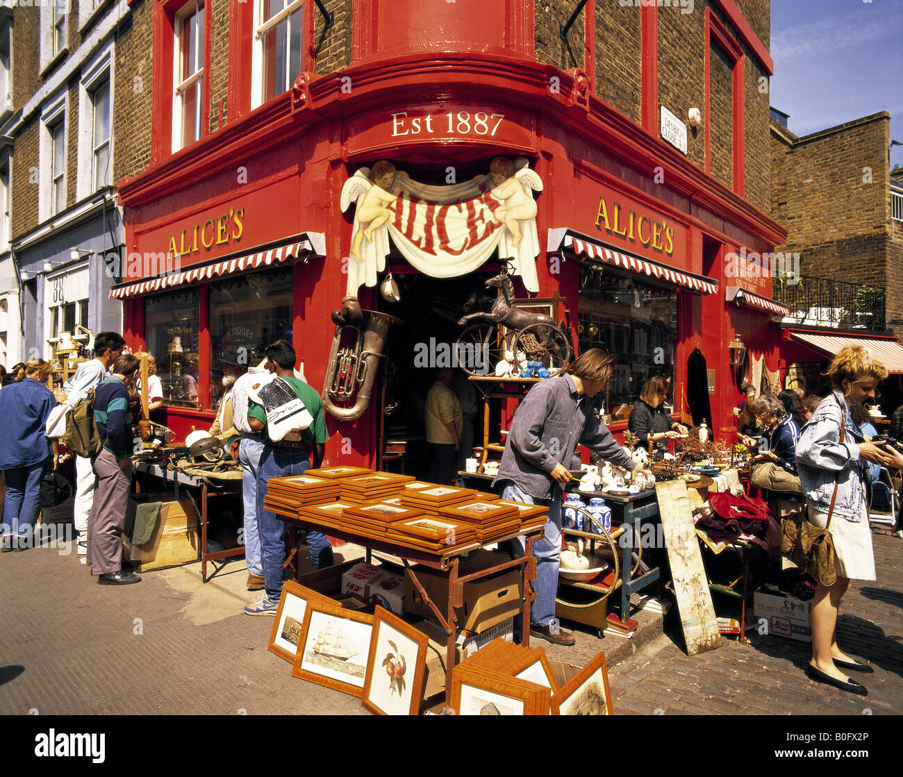 Portobello Road antique shop at Notting Hill Gate in London England