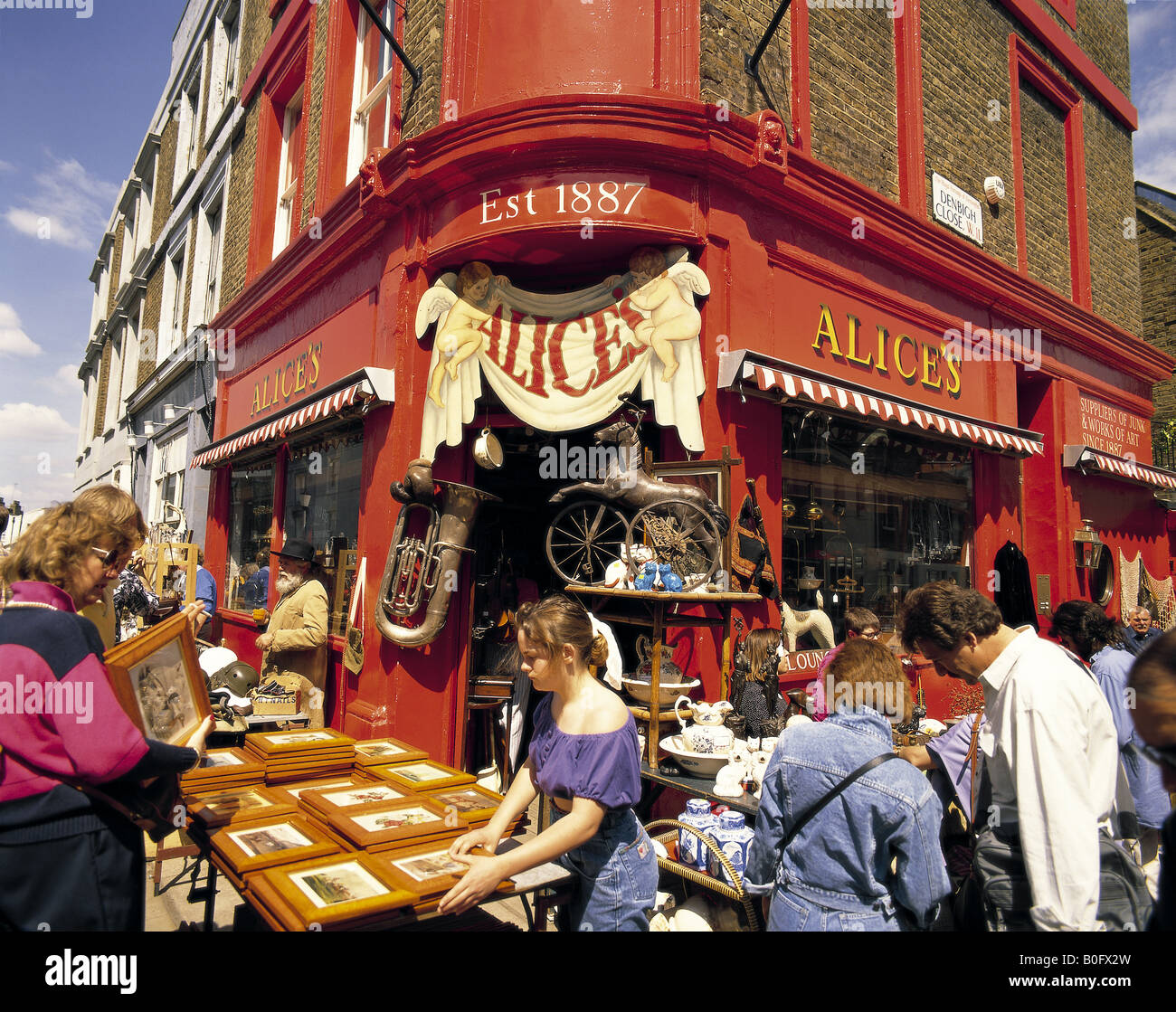 Portobello Road antique shop at Notting Hill Gate in London England