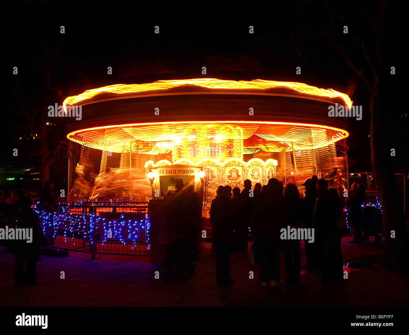 Carousel at night Stock Photo Alamy