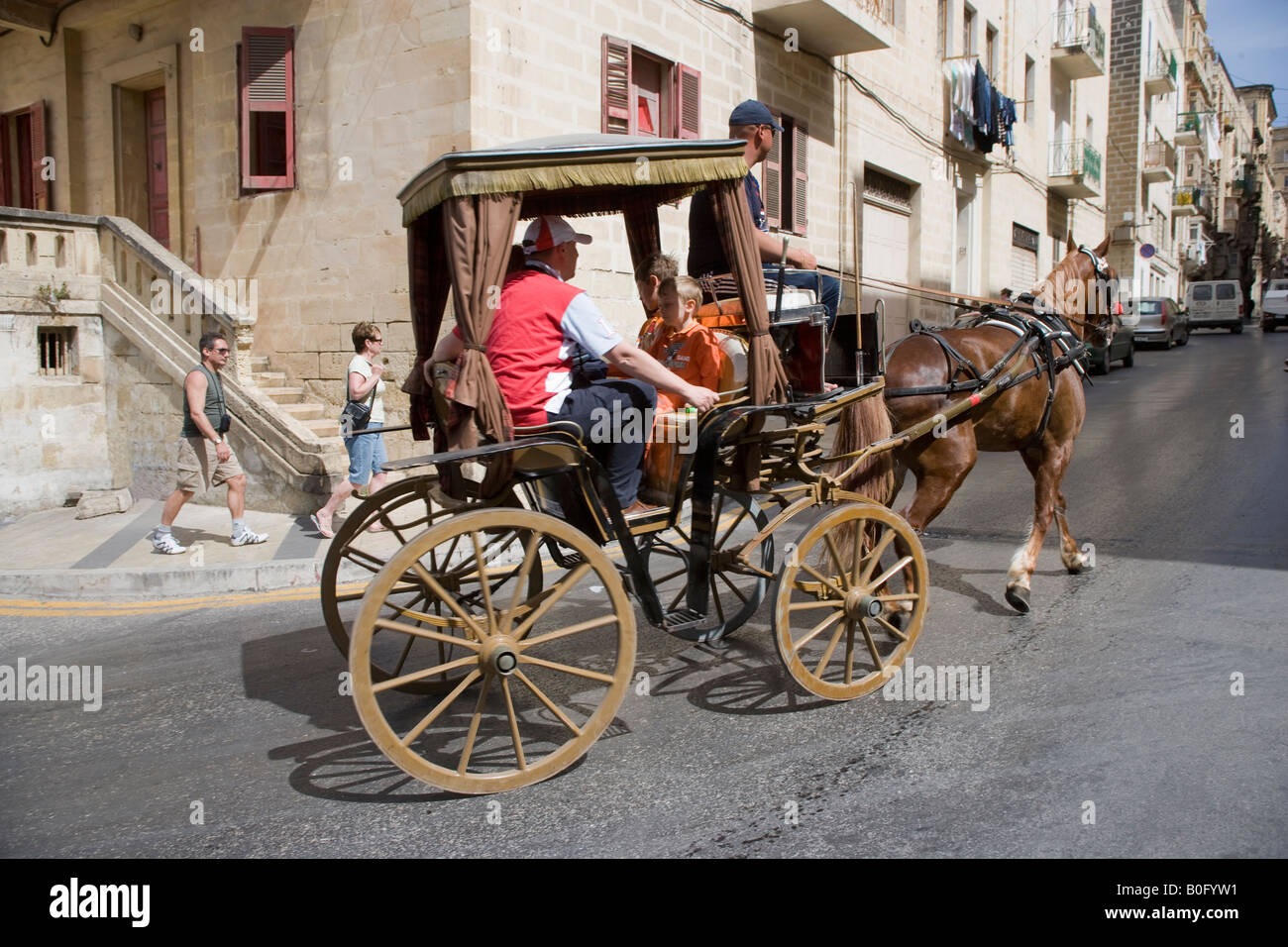 Horse and Carriage Ride Valletta Malta Stock Photo Alamy