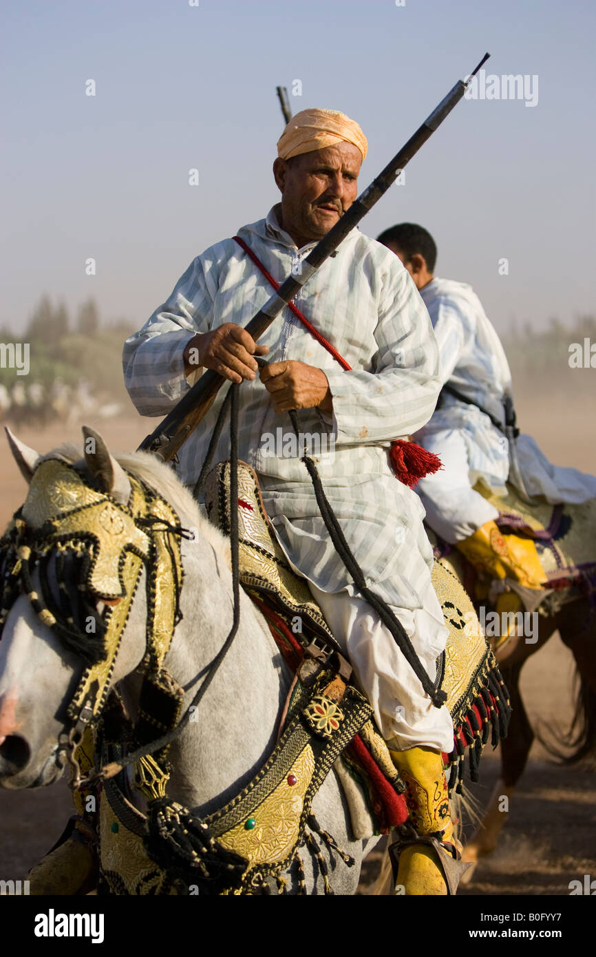 Riders. Morocco Fantasia Festival. Stock Photo