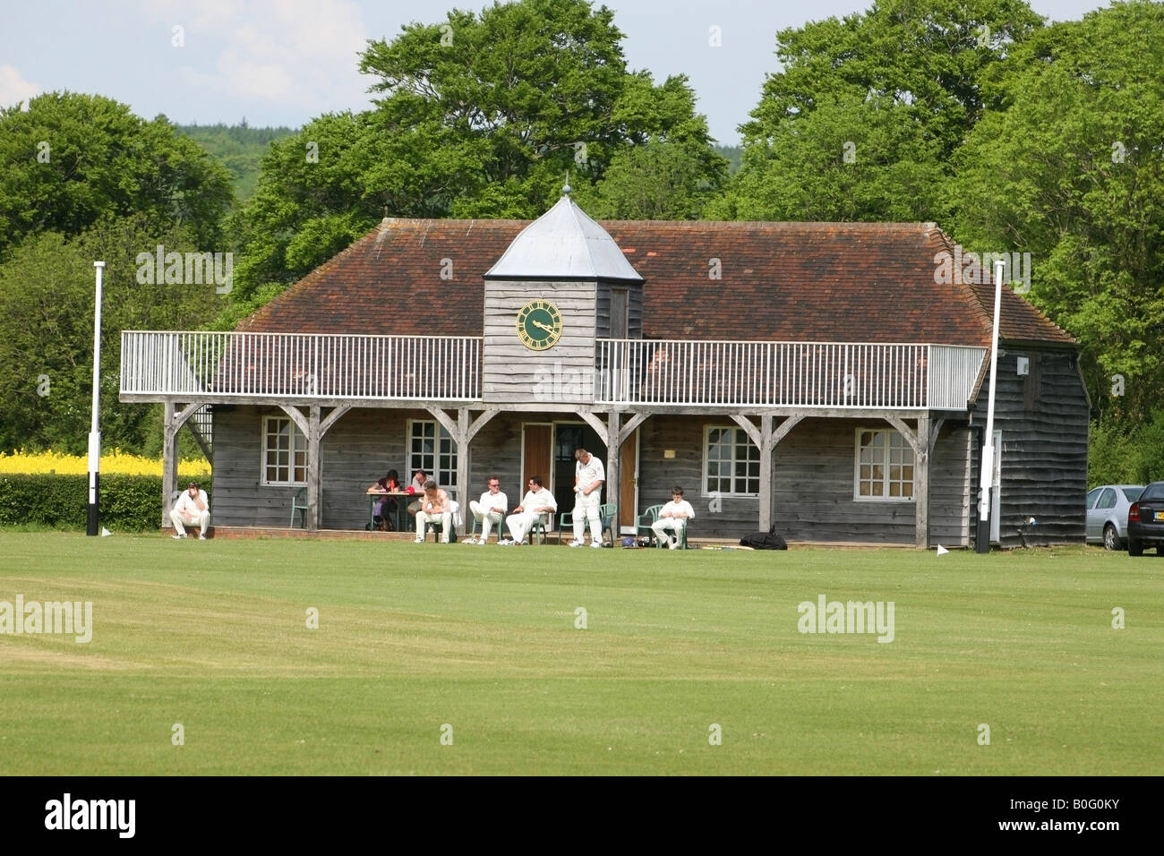 Cricket pavilion Hambledon the home of cricket; 'Cradle of Cricket' Stock Photo