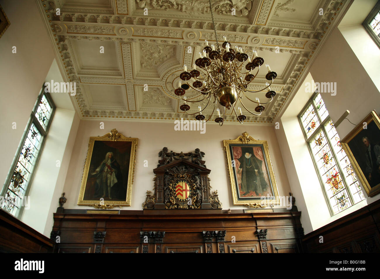 A view inside the Hall, Clare College, Cambridge England Stock Photo