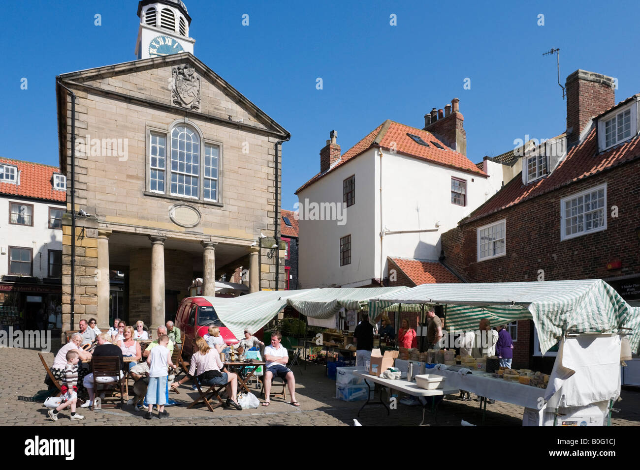 Local produce market, Whitby, East Coast, North Yorkshire, England, United Kingdom Stock Photo