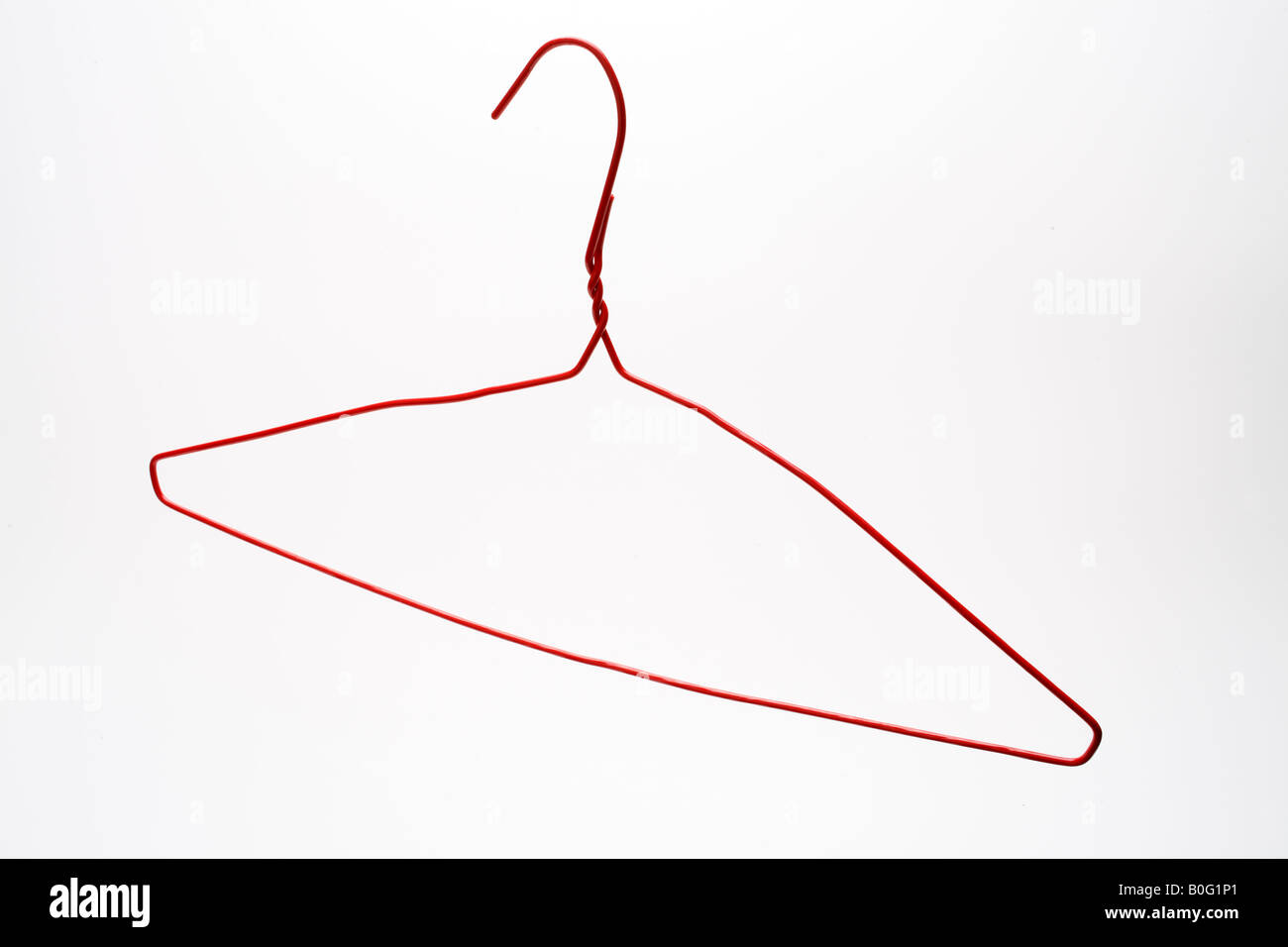 Red metal coat hanger Stock Photo