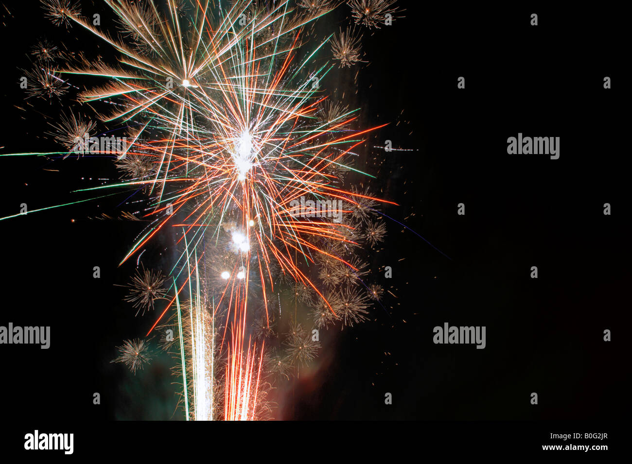 Israel. A beautiful series of fireworks in different colors explode in
