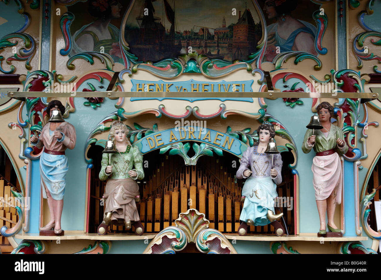 detail of a fairground organ at keukenhof lisse netherlands north holland europe Stock Photo