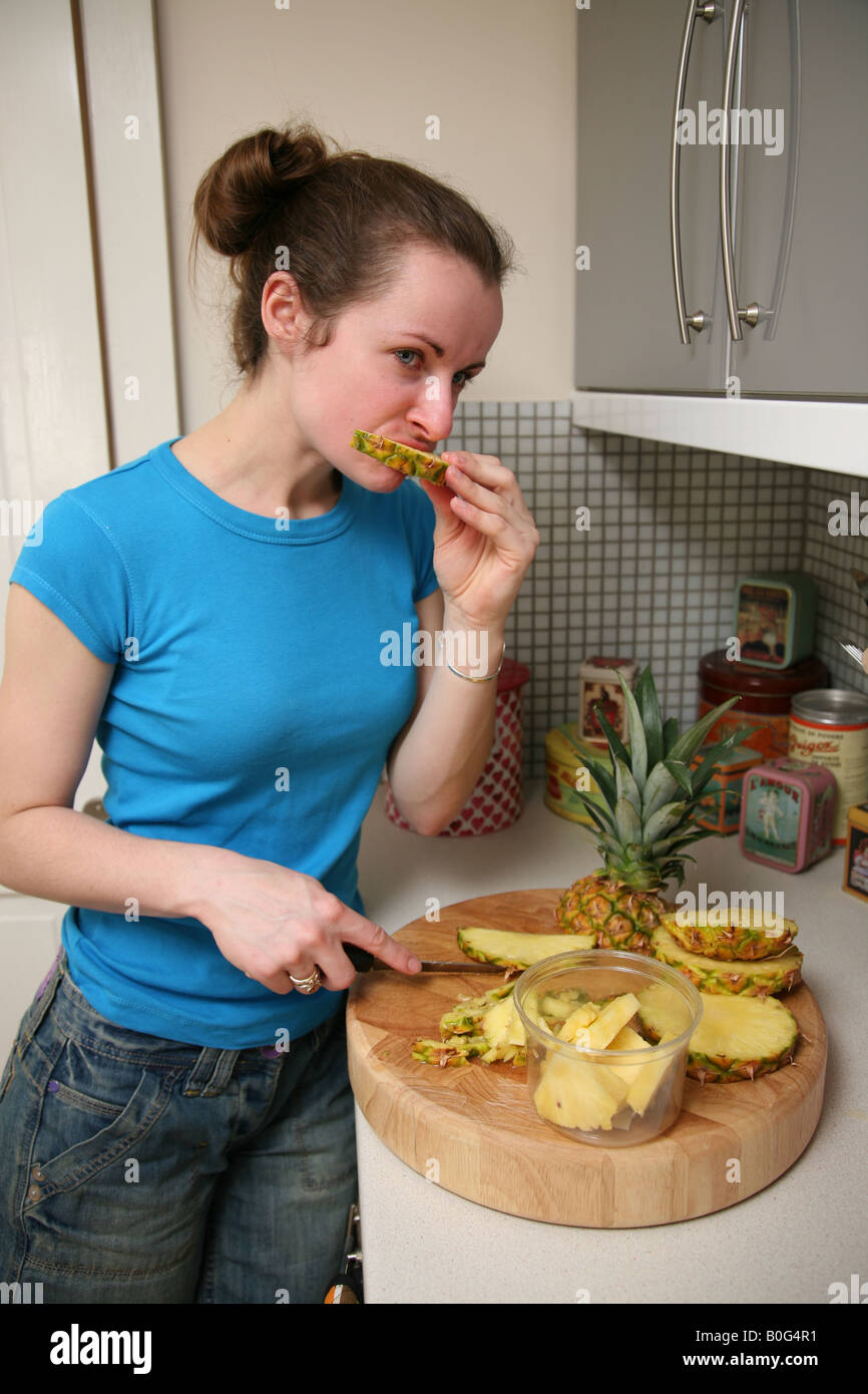 Underweight girl dieting Stock Photo